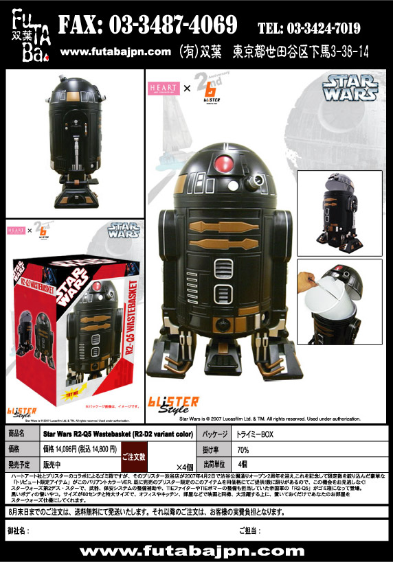 Star Wars ---- R2-Q5 Wastebasket